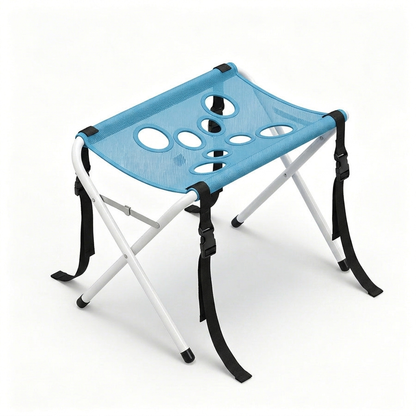 Pawrelia grooming hammock stand in Ocean Blue on a white background